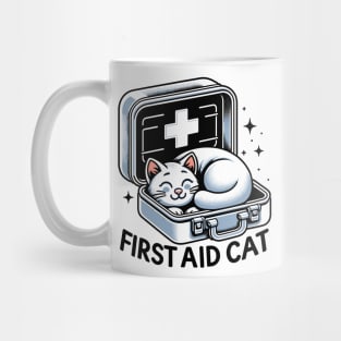 First Aid Cat Pun Nurse Doctor Healthcare Novelty Funny Cat Mug